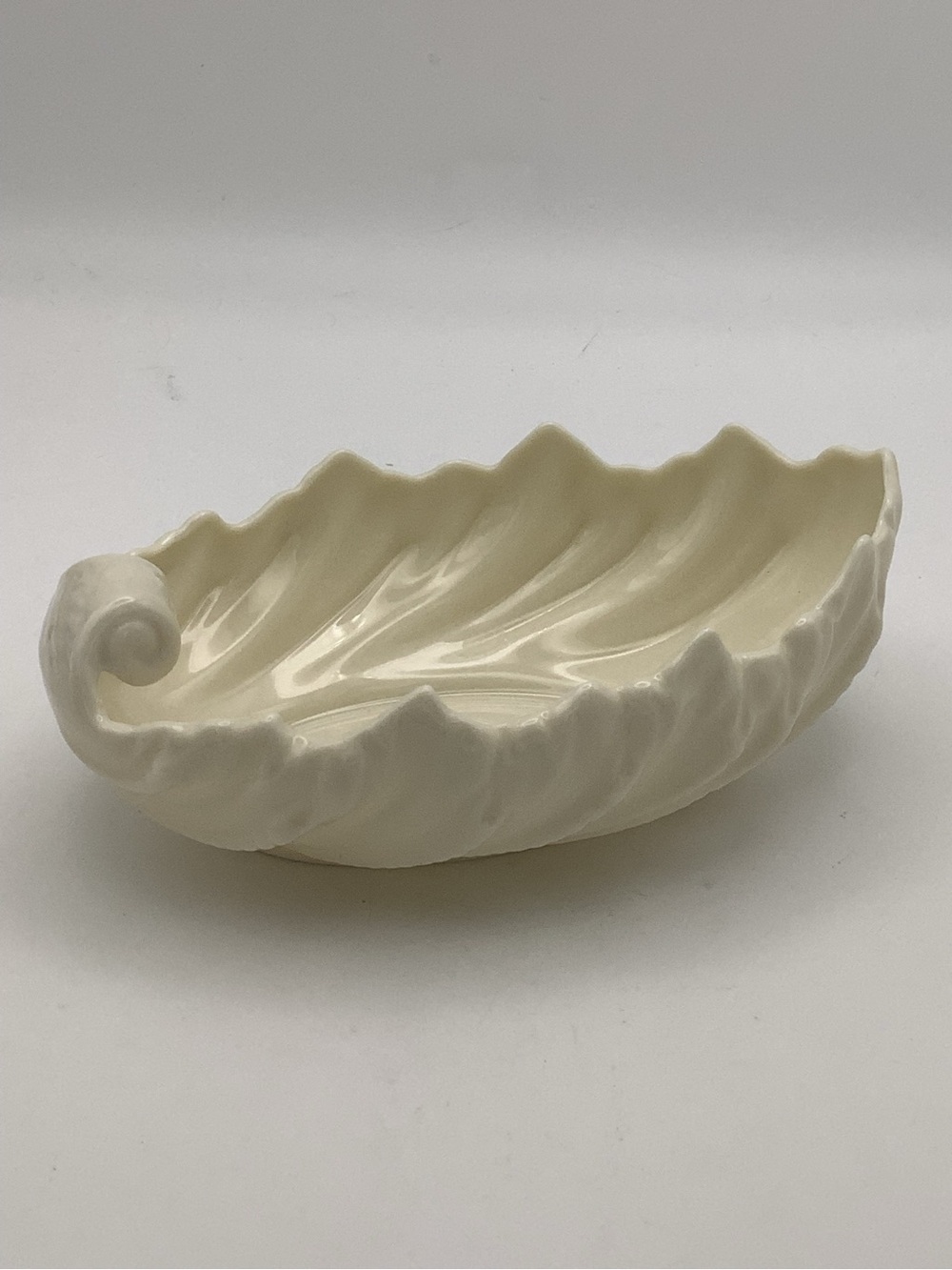 Vintage Lenox Cream Acanthus Leaf Dish with Laurel Backstamp